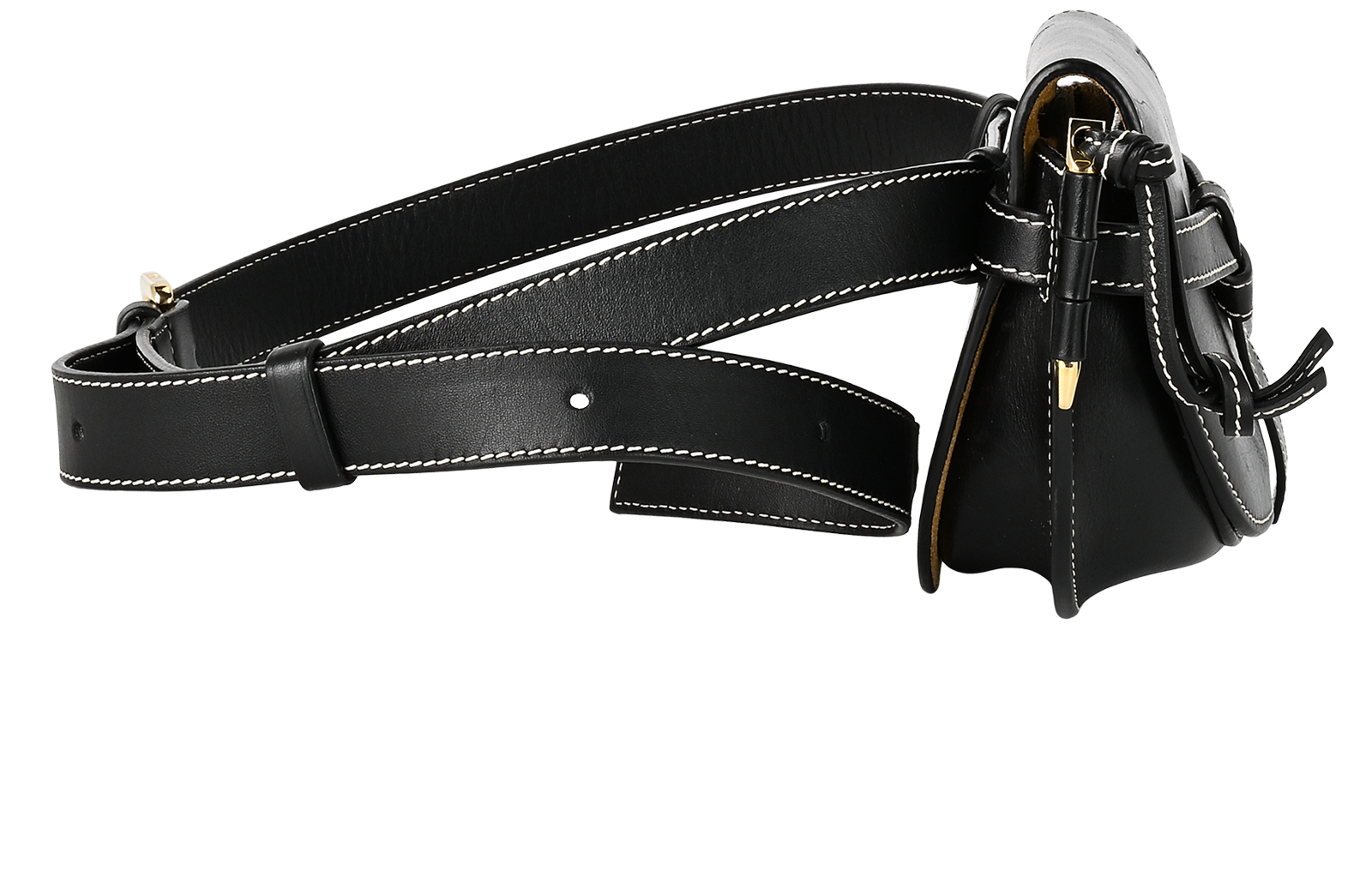 Mini Gate Belt Bag, &pound;850, Handbags, Black, Leather, Side view